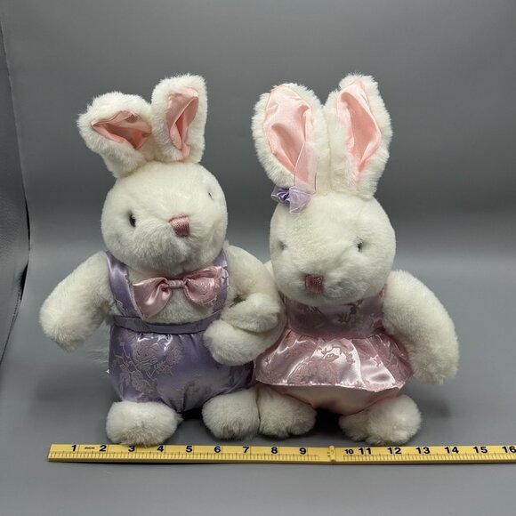 Main Joy Plush Bunny Rabbit Pair Vintage 13" NO SOUND OR LIGHTS Peter Rabbit - Picture 10 of 10